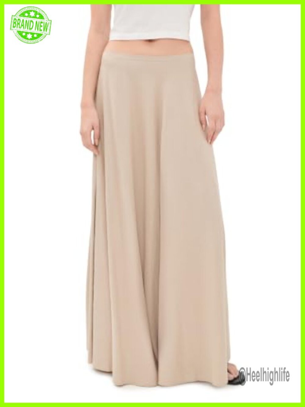Linen Blend Maxi Skirt Wear to Work Lightweight No Stretch